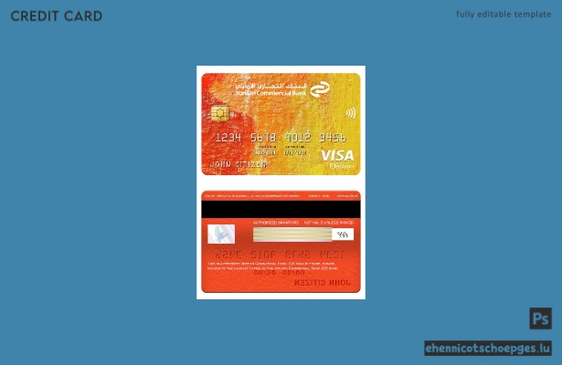 Jordan Commercial Bank JCB Bank Visa Electron Karte – Beispielvorschau